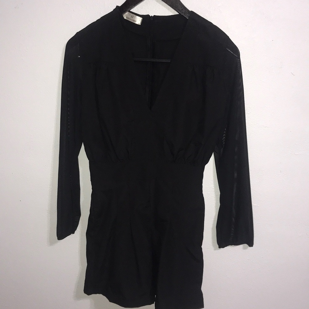 Black long sleeved romper